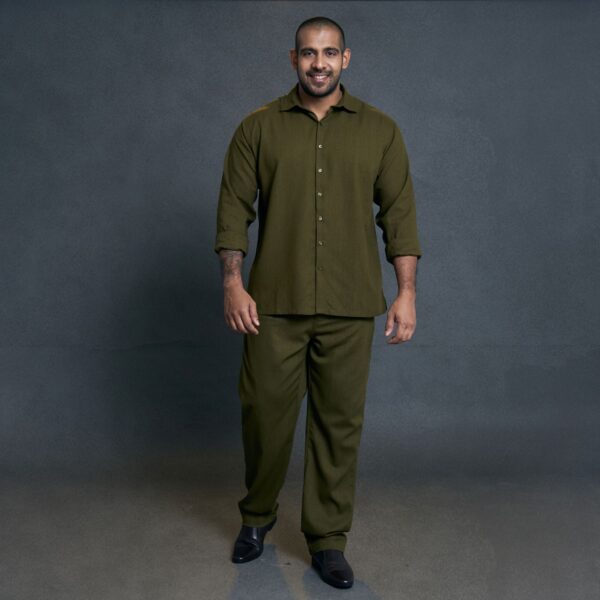 Gent Casual Linen Everyday Shirt - LIGHT KHAKI GREEN