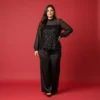 Ladies Long Sleeve Sequin Top